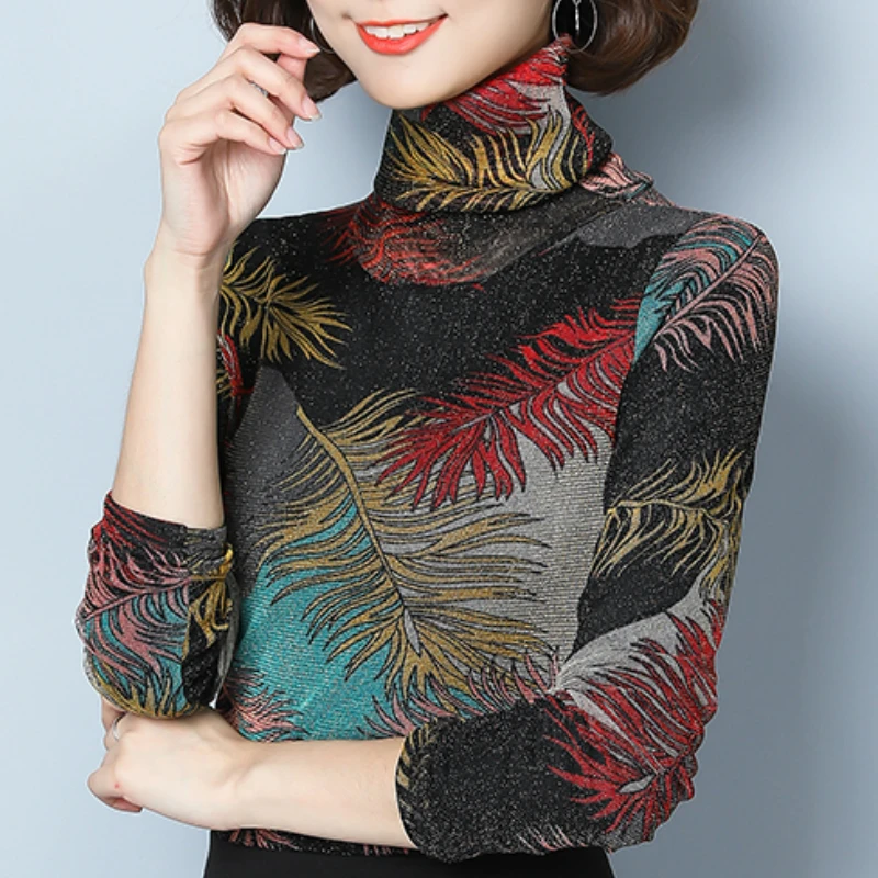 Blusas mujer de moda осень 2020 водолазка с длинным рукавом блузка для женщин рубашки 3XL 4XL