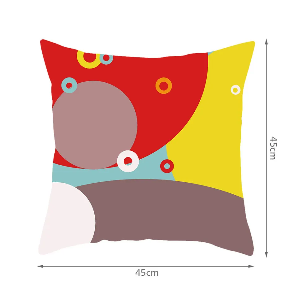 

Nanacoba Pillows Home Decor Cushion Cover Purple Geometric Triangle Round Bubbles Throw Pillowcase Sofa Bed Waist Cushions Case