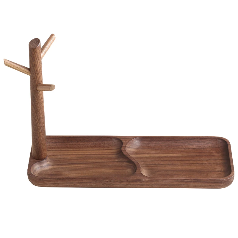 

Brown Luxury Wooden Jewelry Stand Display Tray Tree Earring Necklace Ring Bracelet Holder Jewellery Display Storage Rack
