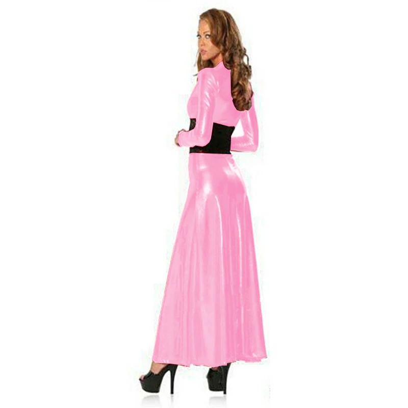 Женское длинное лоскутное платье Клубное с длинным рукавом и разрезом макси для