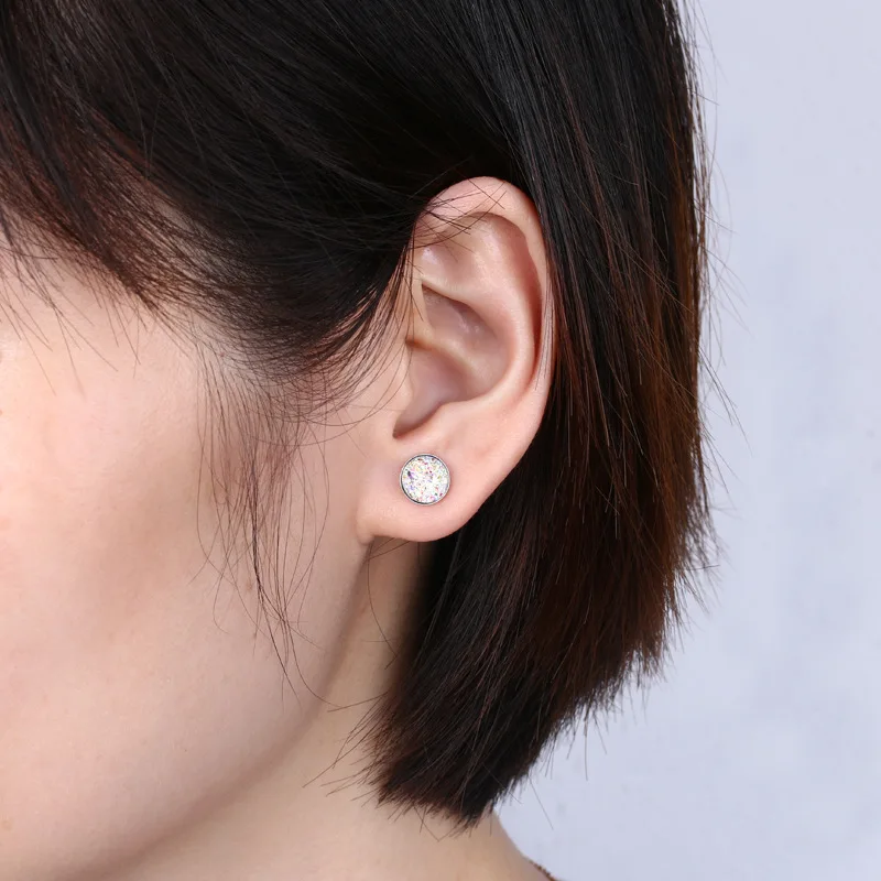 Женские серьги гвоздики из серебра 925 пробы 8 мм|Серьги-гвоздики| |