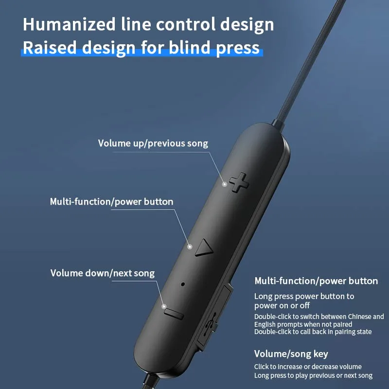 

Wireless Earphone 4-speaker Sports New Bluetooth 5.0 Headset Stereo HIFI Sound Quality Neckband Earphones