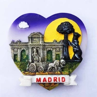 qiqipp madrid spain heart shaped tourist souvenirs magnetic refrigerator creative collection gift