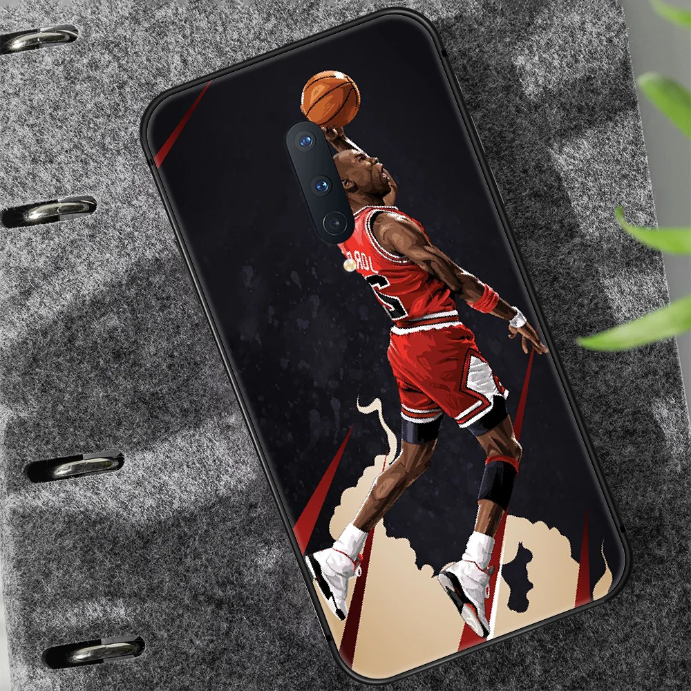 

basketball star Jordan Phone Case Cover Hull For 1+ Oneplus 5T 6 6T 7 7T 8 8T Pro black Prime Fashion Coque Luxury Shell