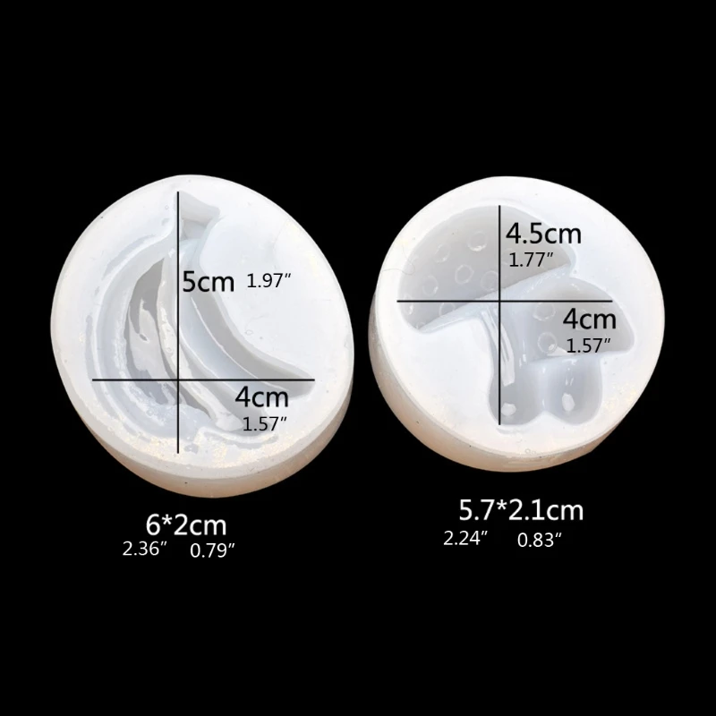 

2Pcs Handmade Mushroom Fruit Banana Pendant Resin Molds Kit Jewelry Making Tools