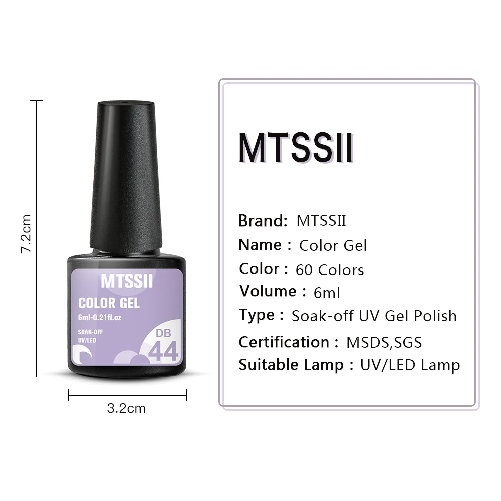 

Mtssii 60Pcs/set Gel Nail Polish Set Color Gel UV Led Varnish Nail Art Design Soak Off Whole Set Glitter Nail Gel Learner Kit