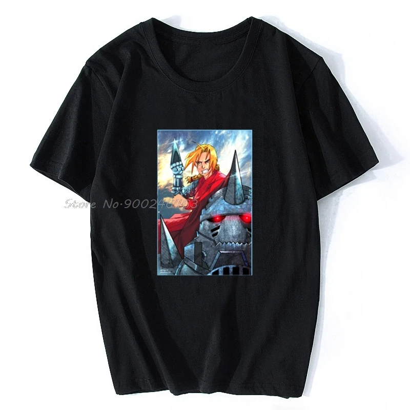 Футболка Мужская/женская с металлическим алхимиком хлопковая тенниска в стиле