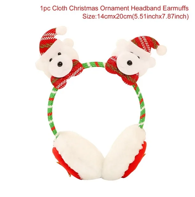 earmuffs 3 Рождественские украшения игрушки для взрослых и детей Санта-Клаус Снеговик рога очки Рождественские декоративные серьги ожерелье Natale Noel - Цвет: earmuffs 3