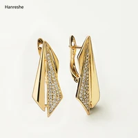 hanreshe korean fashion stud earring punk jewelry luxurious delicate zirconia romantic pendientes copper earring femme gift