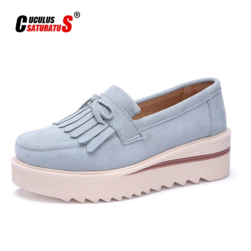 Женские лоферы на плоской подошве Cuculus замшевые с кисточками повседневная обувь