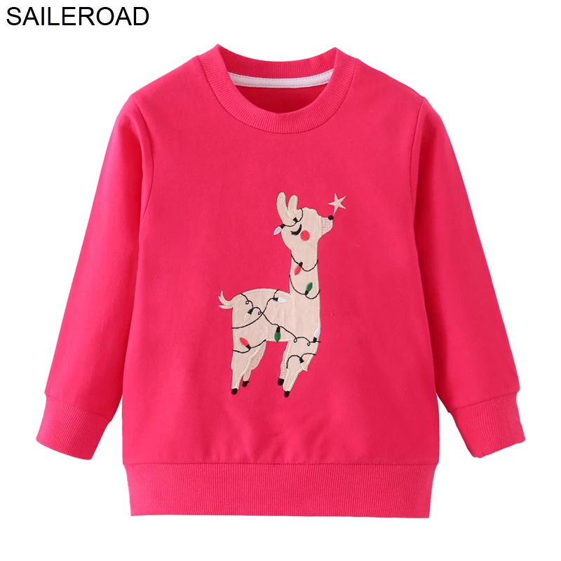 SAILEROAD Animal Bird Аппликации Детские кофты 7 лет для девочек Одежда Зимние теплые детские футболки с длинным рукавом Детские толстовки - Цвет: 9044 same picture