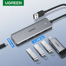 Ugreen USB 3,0 концентратор многопортовый usb-адаптер 3 USB3.0 Порты и разъёмы с микро-зарядка для MacBook, Surface Pro 6 ПК Компьютерные аксессуары USB HUB