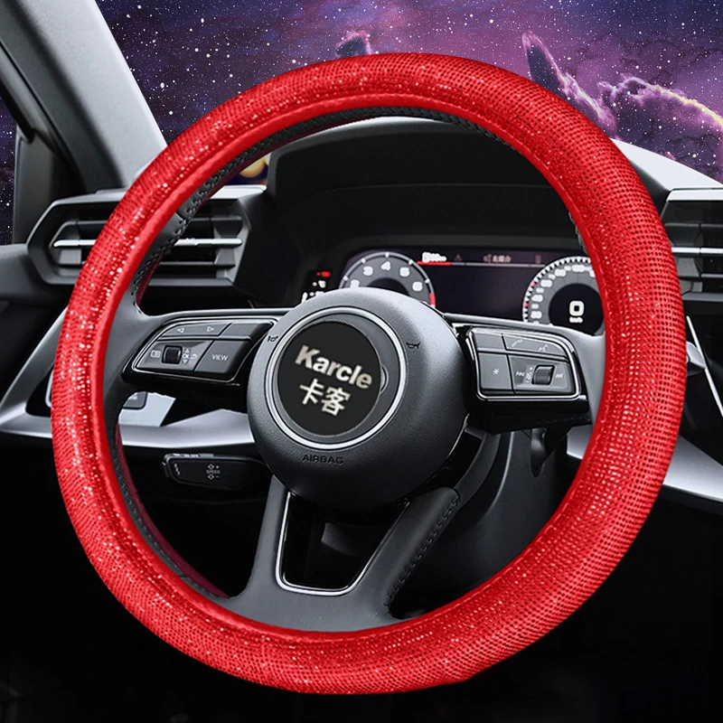

Diamond Crystal Car Steering Wheel Covers Bling For Women Girls Universal Luxury Crystal Rhinestones Car Covers For Protection