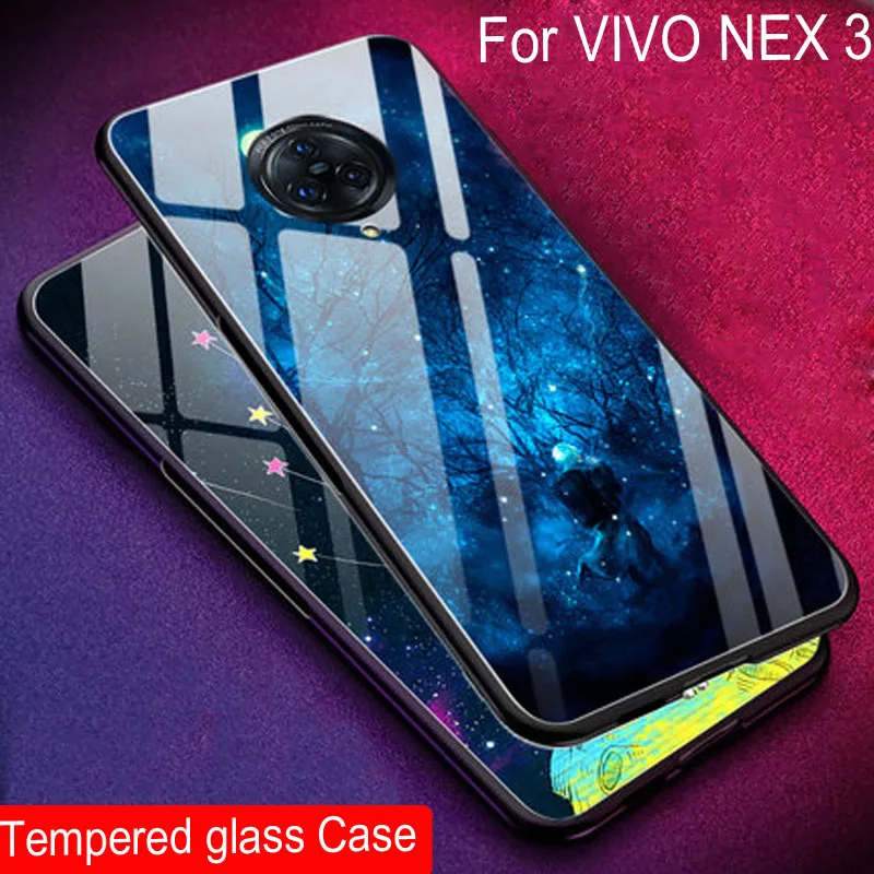 Чехол из закаленного стекла для VIVO NEX 3 силиконовый мягкий чехол-накладка NEX3