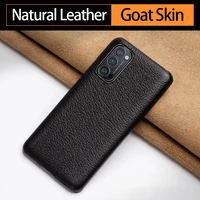 genuine leather phone case for oppo reno 4 3 r17 r15 pro luxury natural goat skin back cover natural sheep skin funda capa