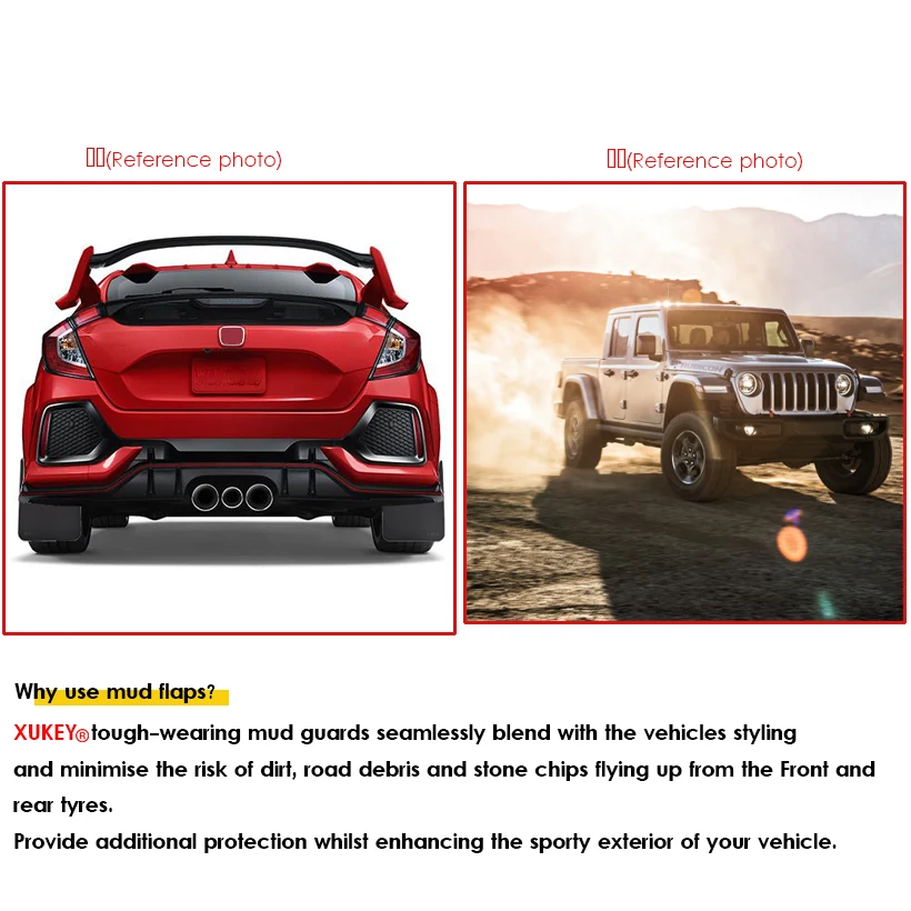 

Sport Rally Universal Front Rear Mud Flaps For Car Pickup SUV Truck Mudflaps Splash Guards Mudguards Dirty Traps Fender Flares