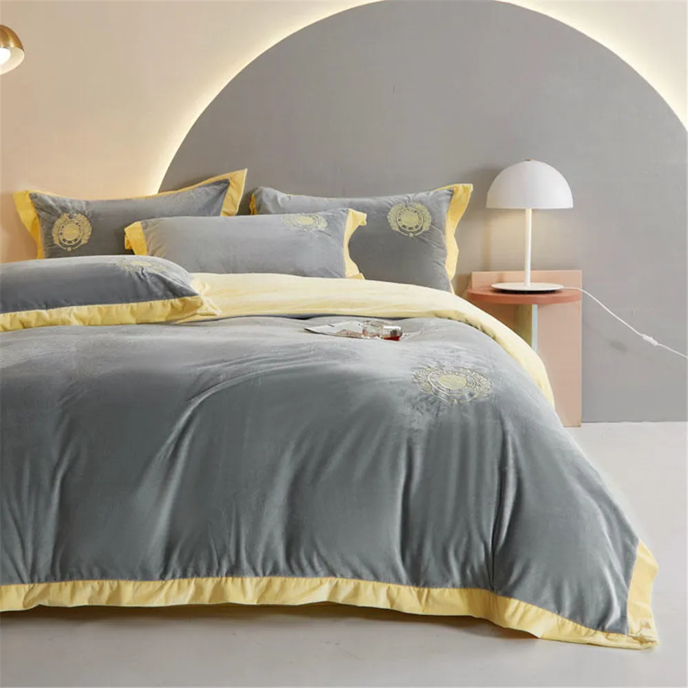 Зимний комплект постельного белья роскошный двухсторонний пододеяльник