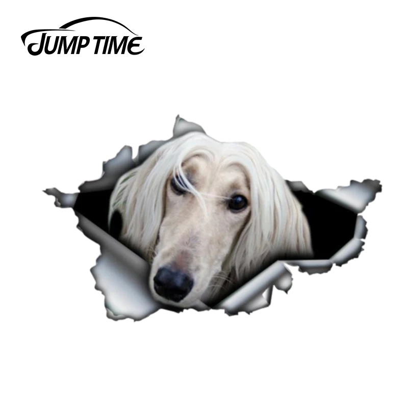 Время скачка 13 см x 8 забавная Афганская круглая Автомобильная наклейка рваная