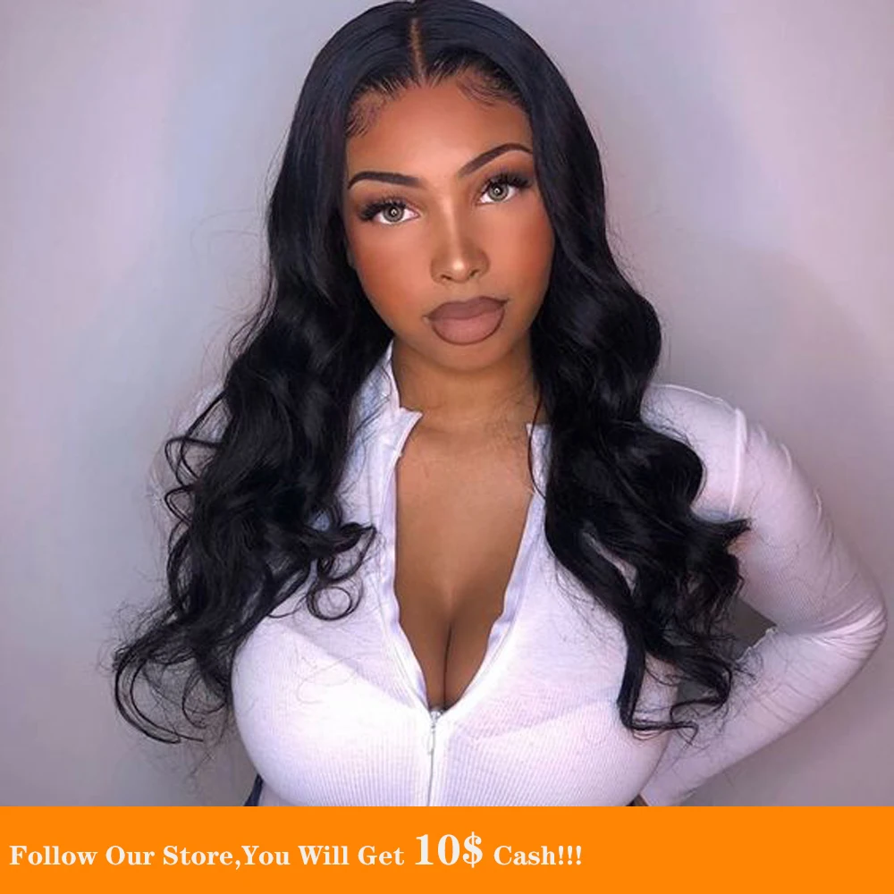 Парики из натуральных черных волос на фронтальной части парики для женщин