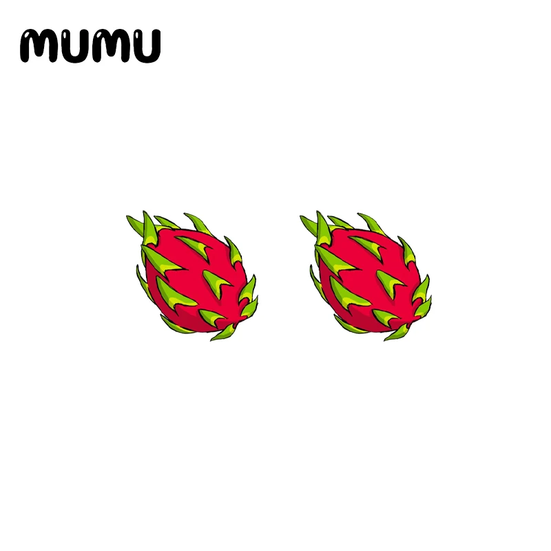 2021 новый розовый (питайя) сережки-гвоздики эпоксидные украшения фрукты смолы