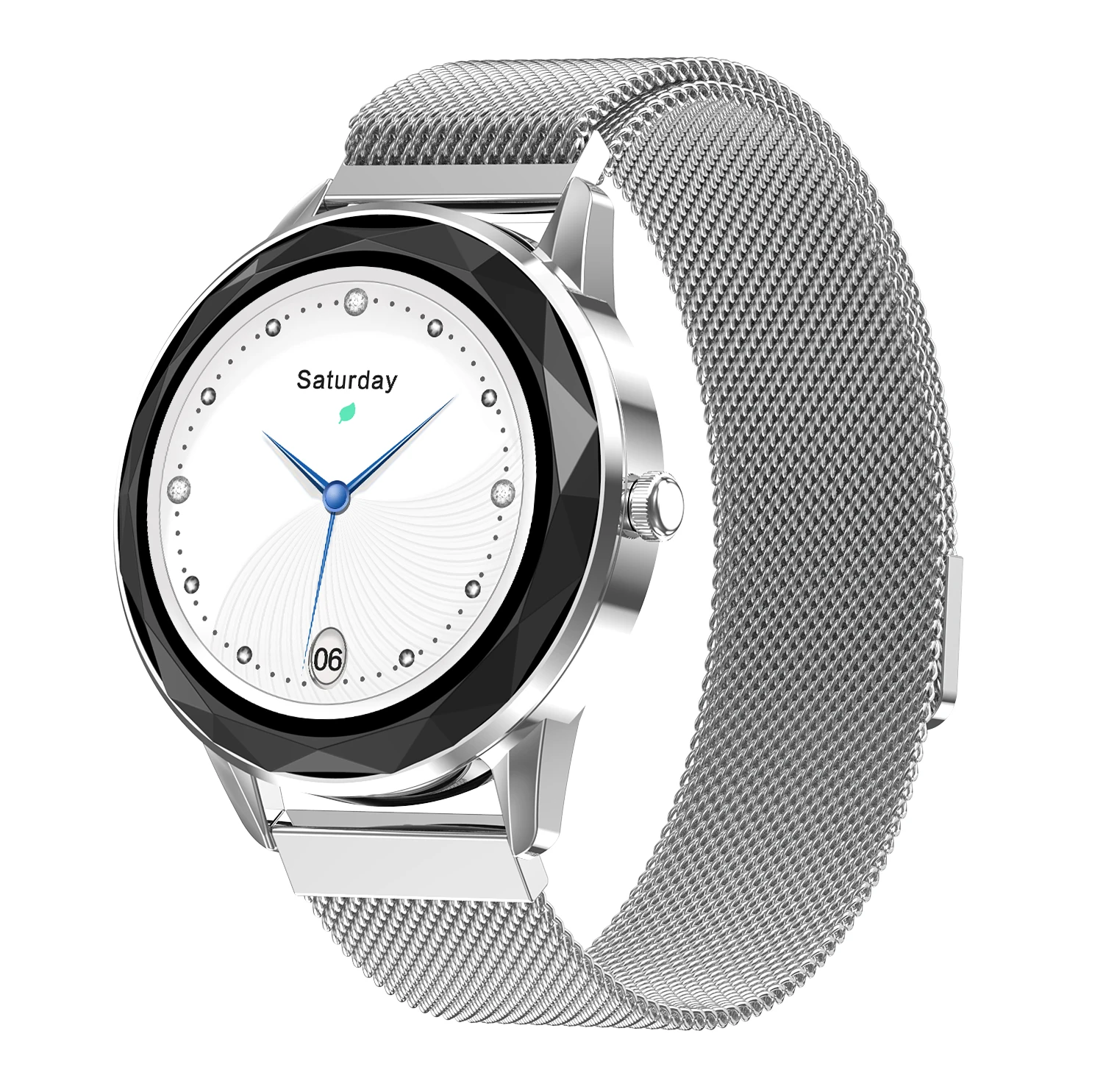 

New HDT7 Women's Smart Watch Bracelet 1.09 Full Circle Full Touch Custom Dial Pedometer Heart Rate Blood Pressure Monitoring
