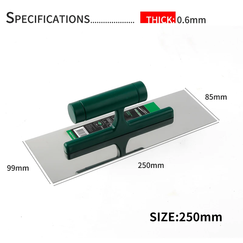 

1Pcs Stainless Steel Professional Bricklaying Trowel Cement Scraper Mud Board Construction Plastering Tool with Plastic Handle