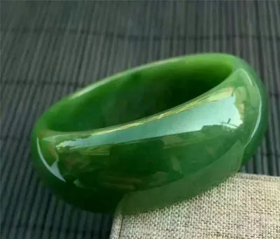 

Natural Hetian Jade Green 54-62mm Bangle Elegant Princess Jewelry Best Gift