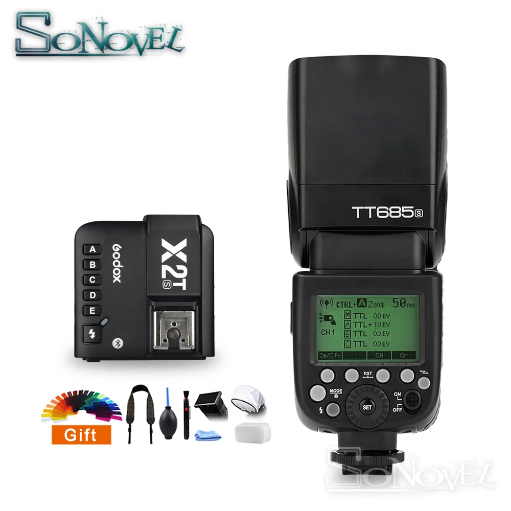 

Godox TT685S 2.4G HSS 1/8000s TTL GN60 Wireless Speedlite Flash With X2T-S TTL Transmitter Trigger for Sony A6400 A7RIII A7S A9