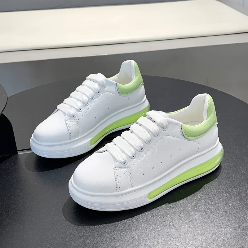 Женские кроссовки высотой 4 см/1 56 дюйма модные белые из искусственной кожи