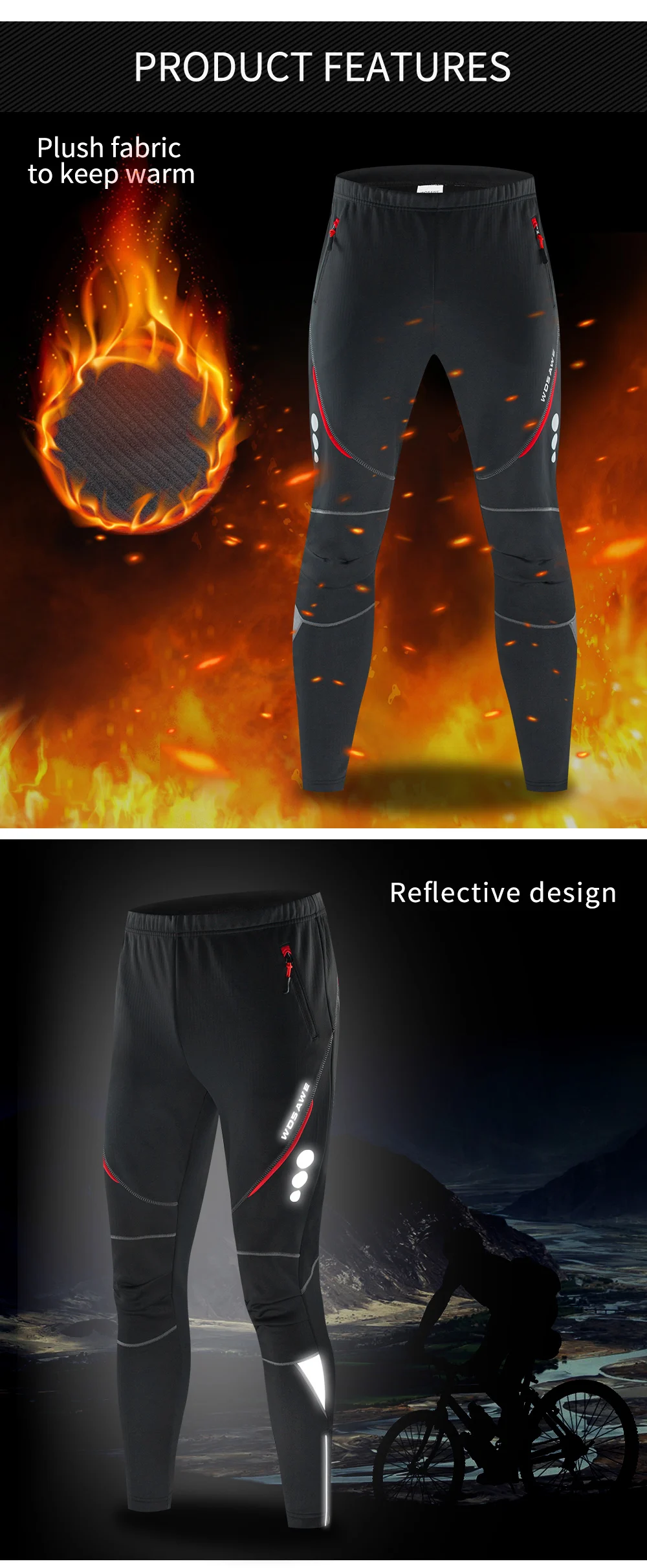 WOSAWE Мужская велосипедная куртка набор зимняя теплая Теплая Флисовая