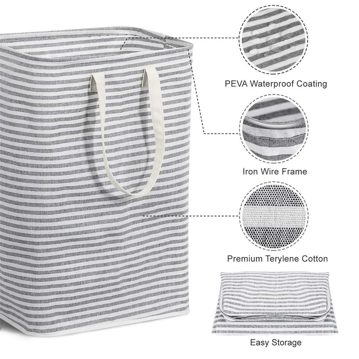 

72L Clothing Laundry Basket Bag Folding Laundry Basket Large Capacity Clothes Storage Bag Toy Waterproof Storage Bucket