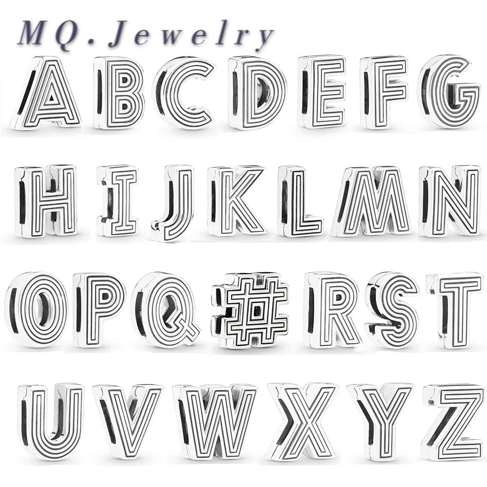 

New Popular 100% 925 Sterling Silver Original Jewelry Reflexions Hashtag Symbol Letter A To Z Clip Charm Fit Bracelet For Women