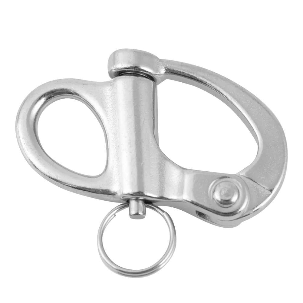 

Fixed Snap Shackle 316 Stainless Steel 35mm Fixed Snap Anchor Shackle Rigging Silver Fixed Eye Bail with Eye Ring for Sailboat