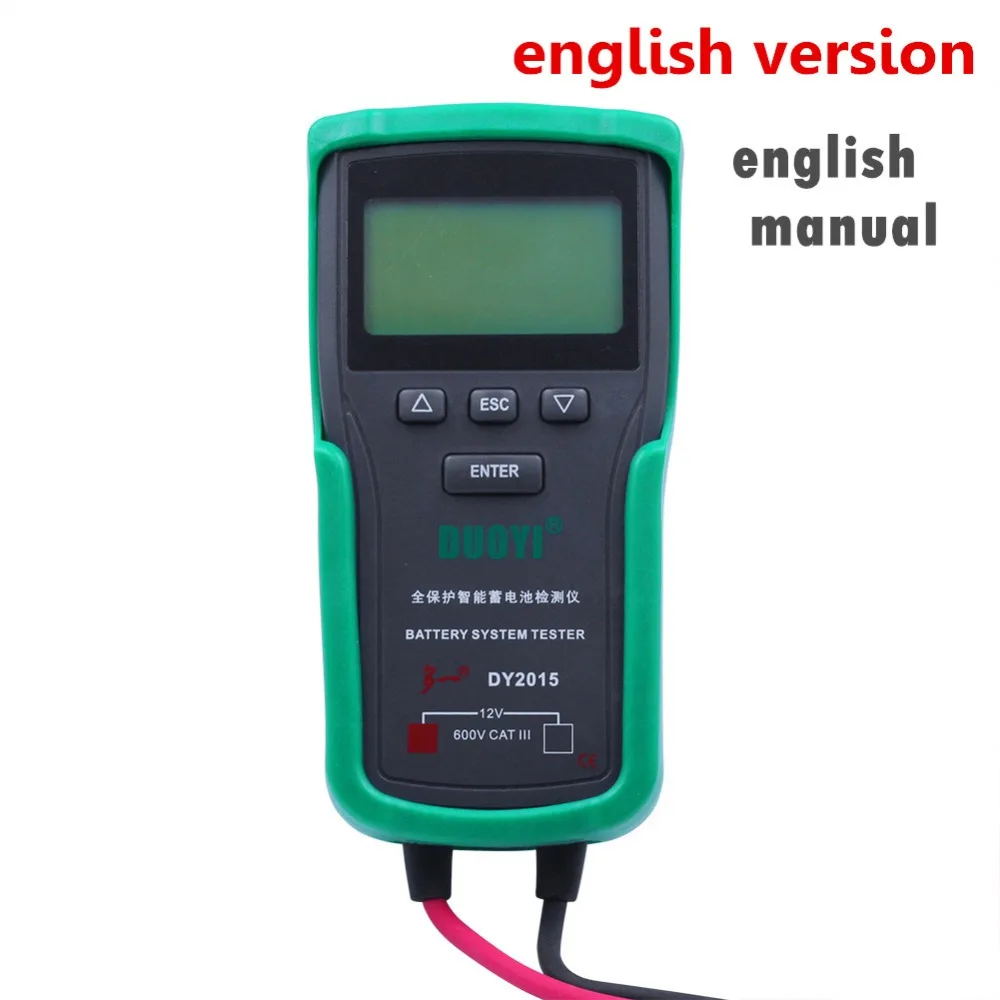 

DUOYI 12V DY2015 ABS цифровой автомобильный тестер нагрузки аккумулятора автомобиля анализатор CCA прочный качественный тестер аккумулятора