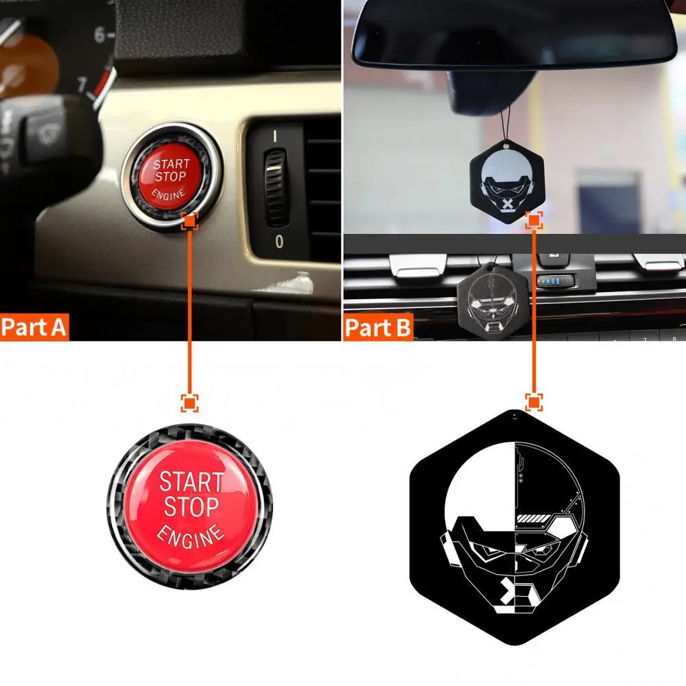 

80% Hot Sell 2Pcs Car Start Stop Button Stickers with Fragrance Table for BMW E90 E92 E93