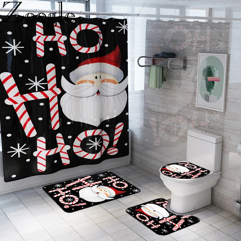 

Zeegle коврик для ванной из полиэстера, набор водонепроницаемых занавесок для душа, нескользящий коврик для ванной, напольный коврик для душев...