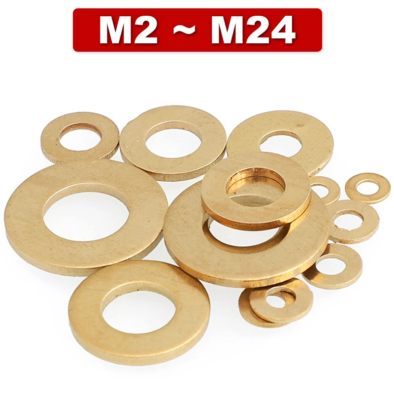 

Brass Washer,Gasket Metal Meson Ga97 Copper Flat Washer Thickened 0.4~4mm,M2 M2.5 M3 M4 M5 M6 M8 M10 M12 M14 M16 M18 M20 M22 M24