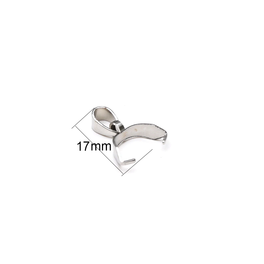 7x19mm Semitree 20 штук 3*15/5*17/7*19 мм 316L Нержавеющая сталь залог застежками Разъем серебряная подвеска-Бейл застежки на ожерелье для самостоятельного изготовления ювелирных украшений - Цвет: 7x19mm