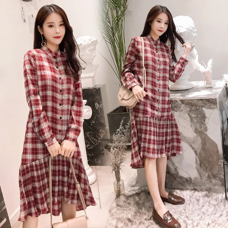 Одежда для беременных свободный стильный платье с длинными рукавами женщин мам