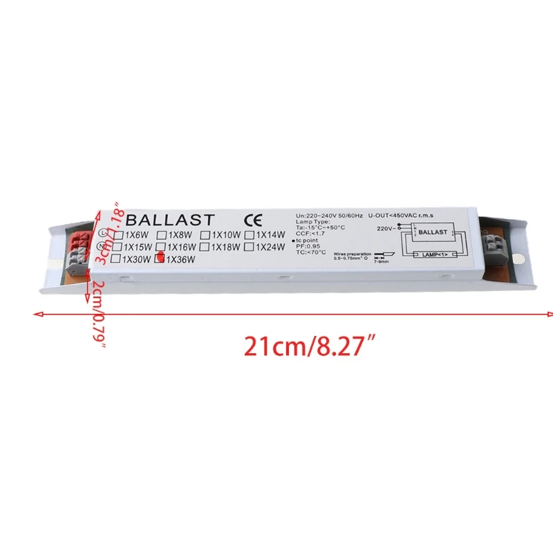 

220-240V AC 36W Wide Voltage T8 Electronic Ballast Fluorescent Lamp Ballasts