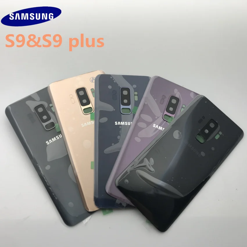 Samsung Galaxy S9 G960 S9 plus 965 задняя крышка батарейного отсека задняя крышка Корпус Запасные части+ Ушная камера стеклянная рамка объектива