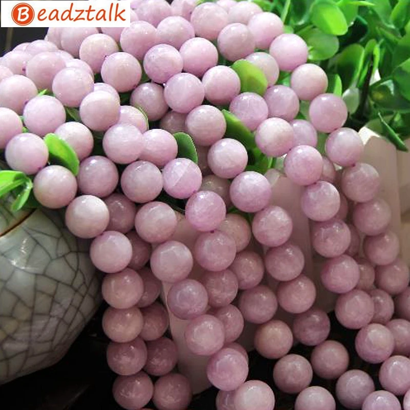 Высокое качество натуральный кунцит камни круглая гладкая бусина 100% цвет без