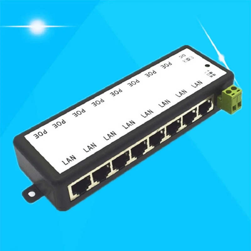 PoE адаптер питания ESCAM 4 порта 8 портов Ethernet блок контактов 5(+)/7 8(-) вход DC12V-DC48V для