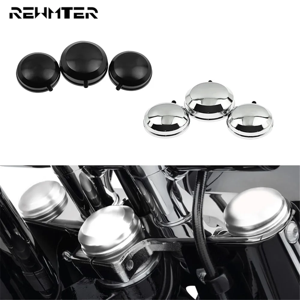 Верхняя крышка штока вилки мотоцикла CNC тройная Зажимная черного/хромированного