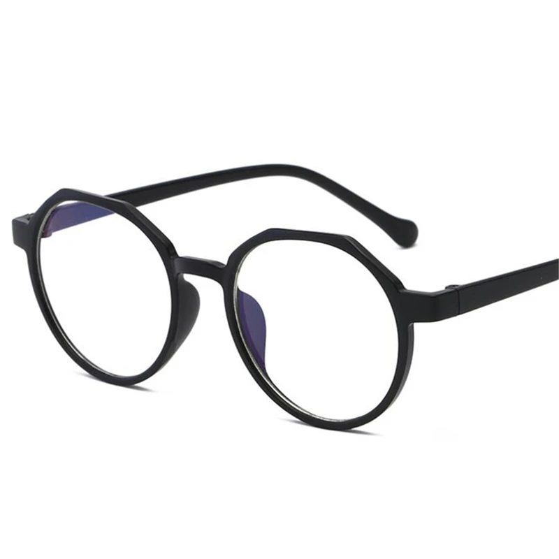 Bright Black Retro Round Optics Eyeglasses Women Men Fashion Clear Mirror Myopia Lens Nearsighted Glasses 0-0.5-1.0-1.5 To-6.0 - Цвет оправы: Bright Black