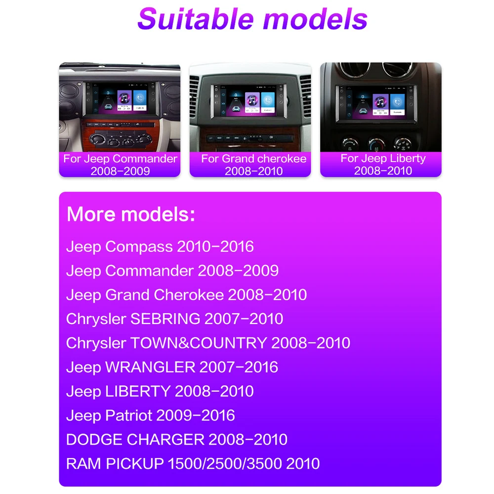 2 Din Android автомобильный Радио мультимедийный плеер навигация GPS для jeep Compass Commander