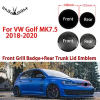 gloss black or mirror cover 140mm front grill badge 110mm rear trunk lid emblem car logo fit for golf mk7 5 2018 2020