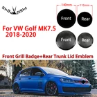 Глянцевый черный или зеркальный чехол 140 мм передний значок гриля + 110 мм Задняя Крышка багажника эмблема автомобиля логотип Подходит для Golf Mk7. 5 2018-2020