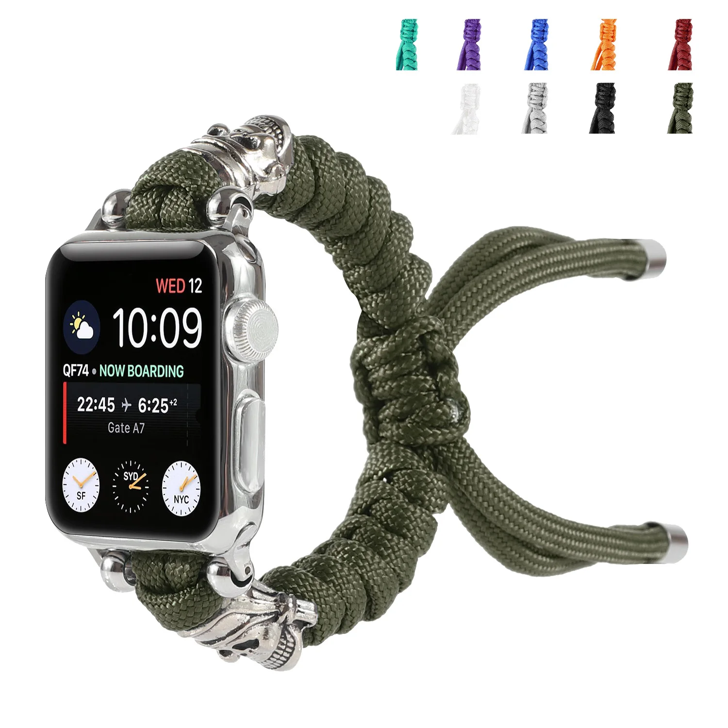 

Nylon Watch Strap for Apple Watch 40mm 38mm 42mm 44mm Braided Bracelet for Iwatch 6 5 4 3 SE Band Metal Wristband Rope Strap