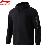 li ning men training windbreaker letters printing 93nylon 7spandex regular fit casual coat lining sports jacket afdr079